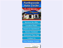 Tablet Screenshot of northwoodsautotechs.com